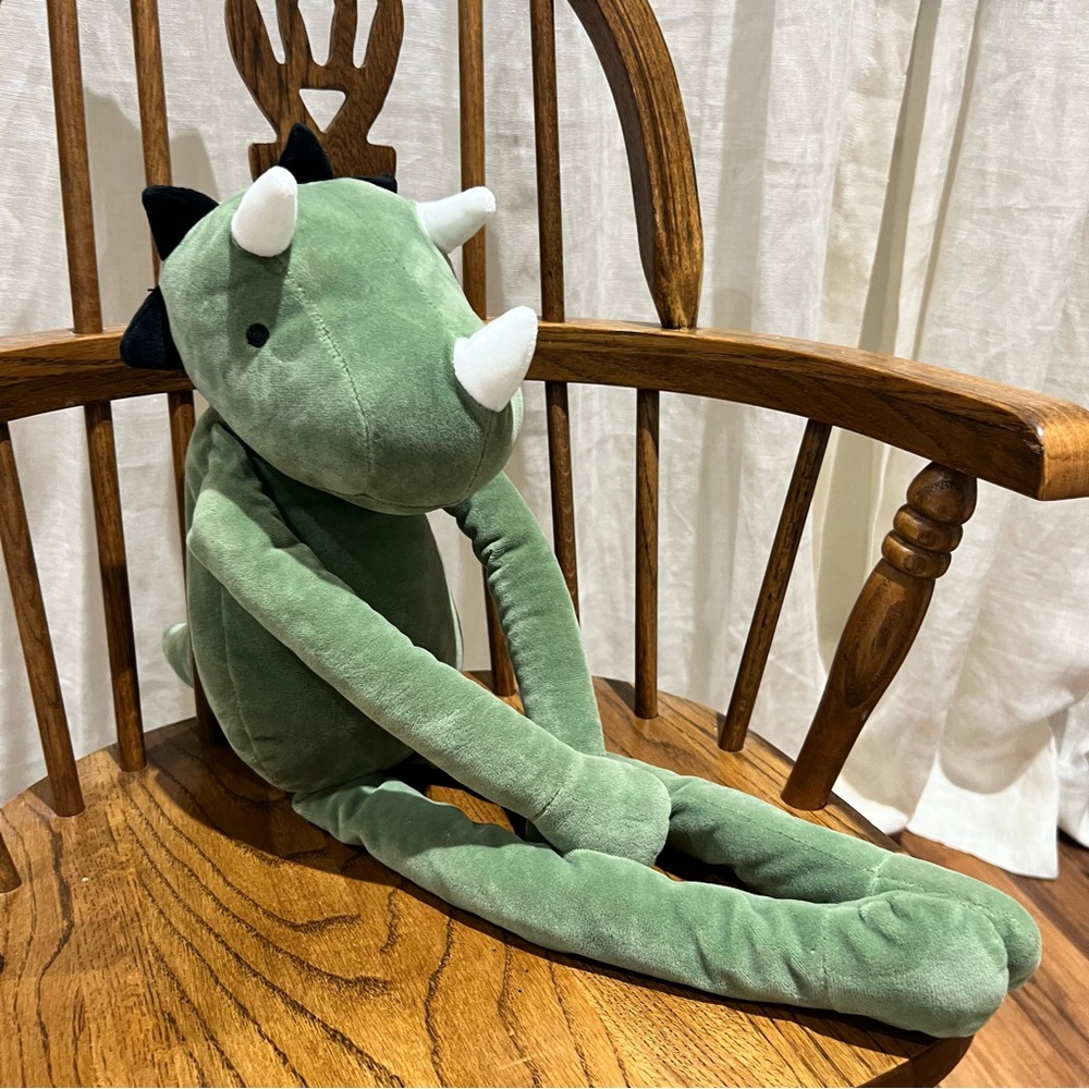Pillowfort Green Dino Plush Toy 22” Velcro Hands/Feet Used Excellent Condition